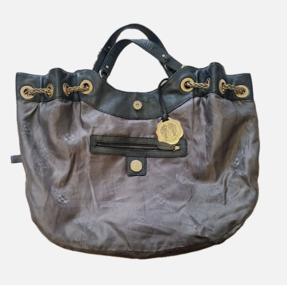 VINCE CAMUTO BLACK PEBBLED LEATHER HOBO BAG LARGE MODEL: HAVY - Picture 5 of 9